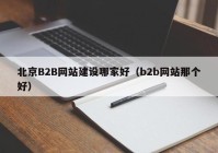 北京B2B网站建设哪家好（b2b网站那个好）